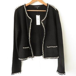 Strut & Bolt Faux Pearl Trim Blazer